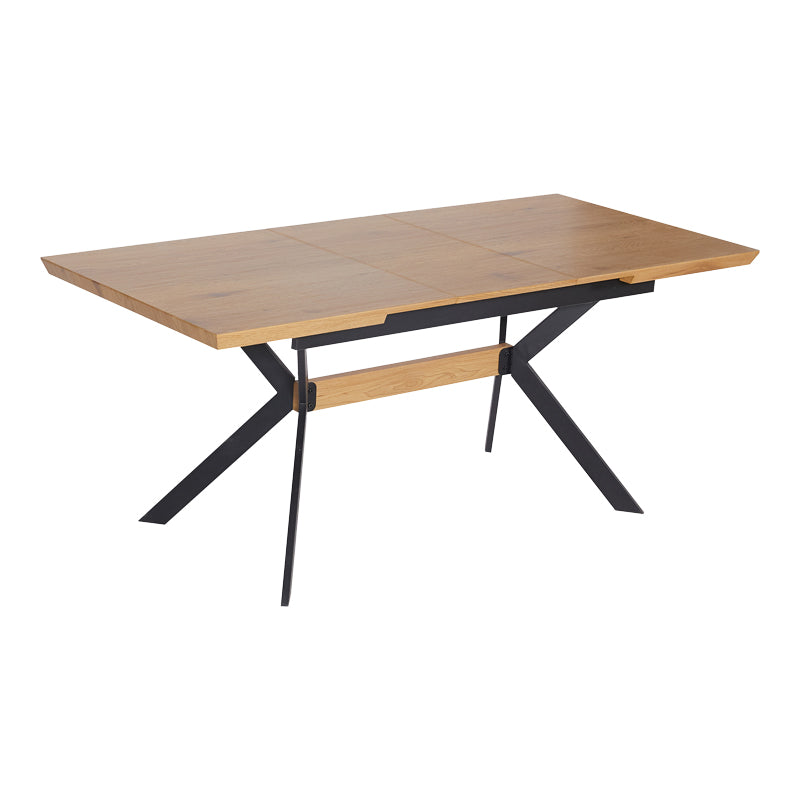 Τραπέζι Jessamy pakoworld επεκτεινόμενο MDF 43mm σε φυσική απόχρωση και πόδι μεταλλικό μαύρο 160/200