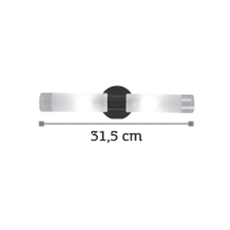 InLight Επιτοίχιο φωτιστικό από μαύρο μέταλλο και αμμοβολή γυαλί 2XG9 D:31,5cm (1050-Μαύρο)