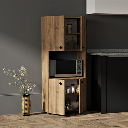 Στήλη Guzel pakoworld σε καρυδί απόχρωση 60x31.4x140εκ