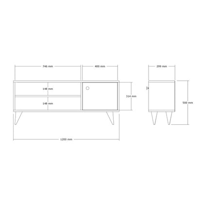 Έπιπλο τηλεόρασης Wison pakoworld σε oak απόχρωση 120x29x50εκ