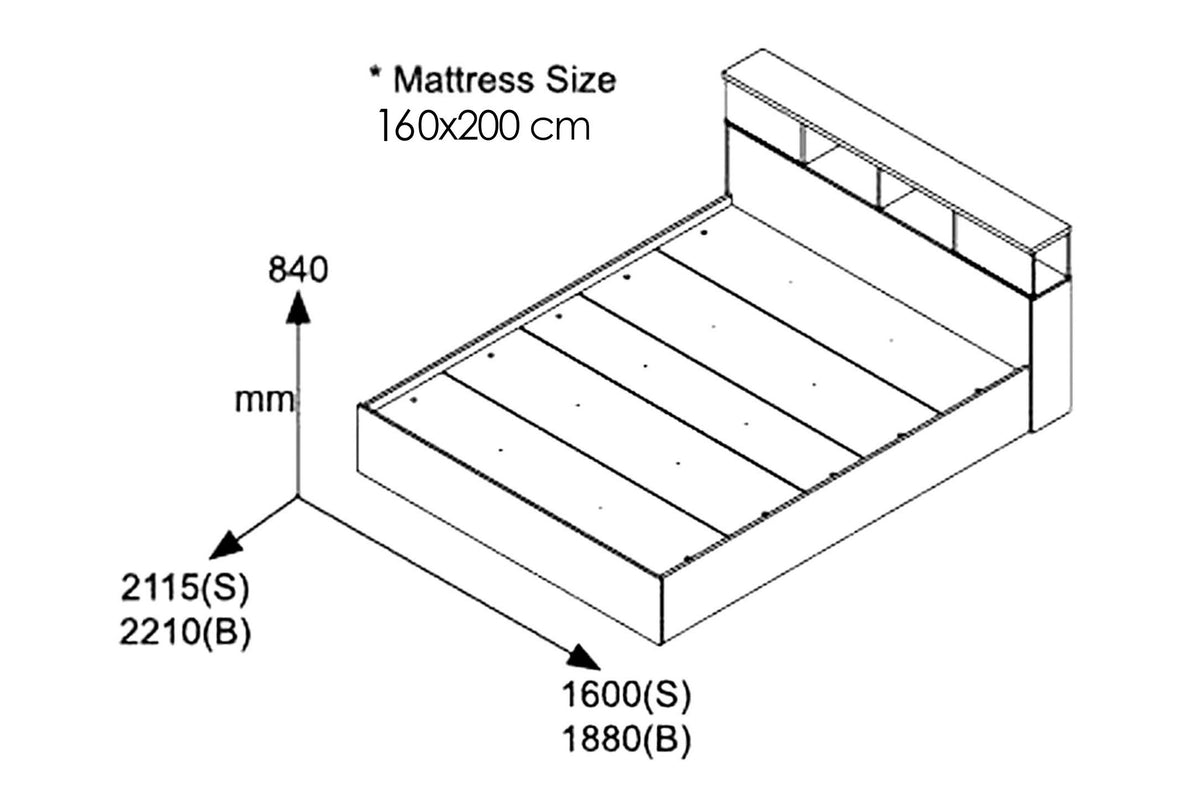 Κρεβάτι OLYMPUS pakoworld χρώμα castillo-toro 160x200εκ
