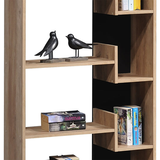 Βιβλιοθήκη Naya pakoworld sonoma-ανθρακί 72x30x182.5εκ