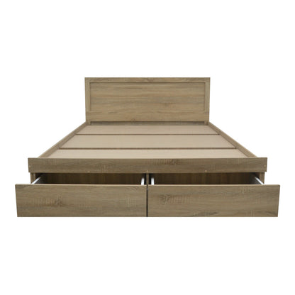 Κρεβάτι Olympus pakoworld με συρτάρι σε sonoma απόχρωση 140x200εκ