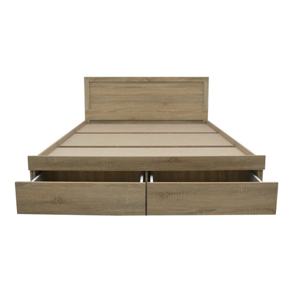 Κρεβάτι Olympus pakoworld με συρτάρι σε sonoma απόχρωση 150x200εκ