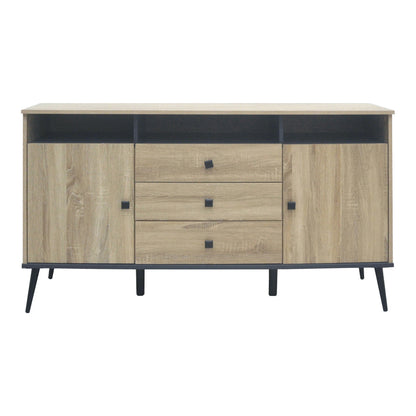 Μπουφές Zezan pakoworld σε sonoma-ανθρακί απόχρωση 140.5x41.5x80εκ