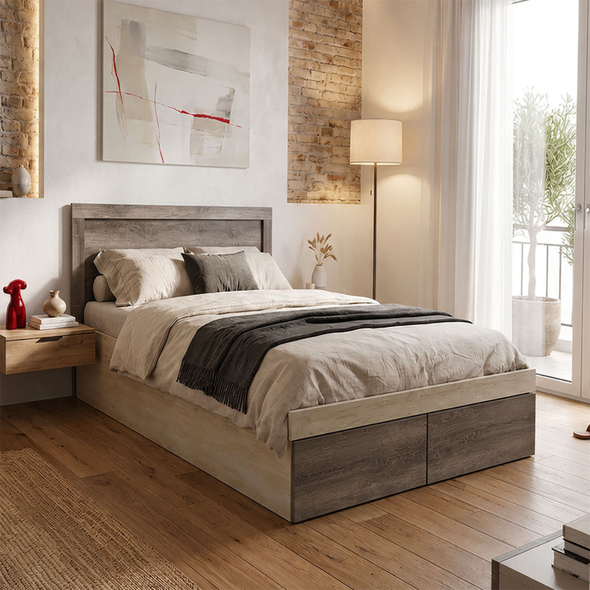 Κρεβάτι ημίδιπλο Olympus pakoworld με συρτάρι castillo toro 120x200εκ