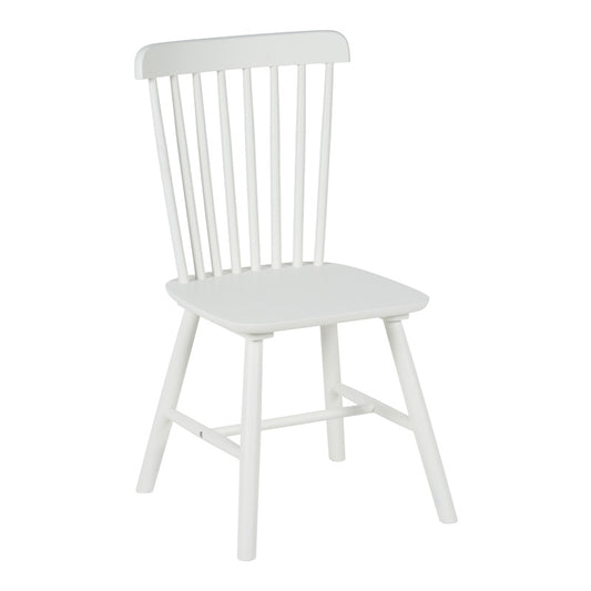 Καρέκλα Melia pakoworld rubberwood σε λευκή απόχρωση 45x51x87εκ