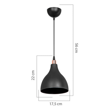 Φωτιστικό οροφής μονόφωτο Lofty pakoworld Ε27 μαύρο Φ18x22εκ