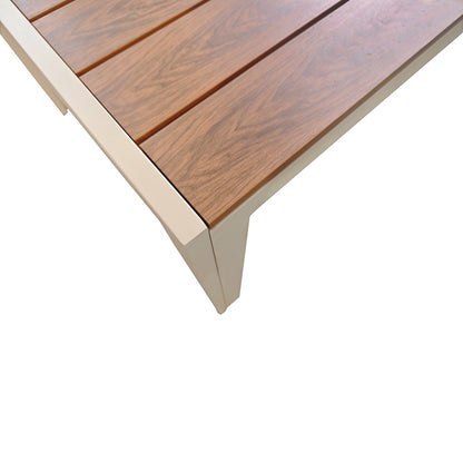 Τραπέζι Nares pakoworld αλουμίνιο cappuccino-plywood σε φυσική απόχρωση 180x90x72.5εκ