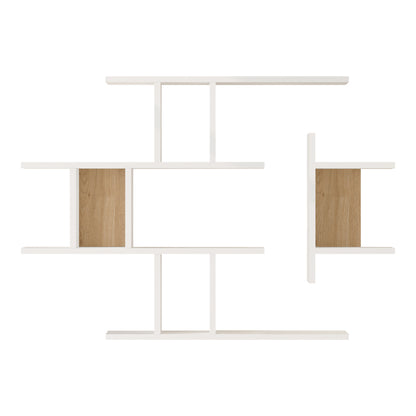 Ραφιέρα τοίχου Ledia pakoworld λευκό με oak 110,6x14,5x78εκ