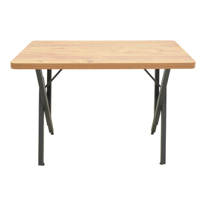 Τραπέζι Vertex pakoworld oak με μαύρα μεταλλικά πόδια 110x70x72εκ