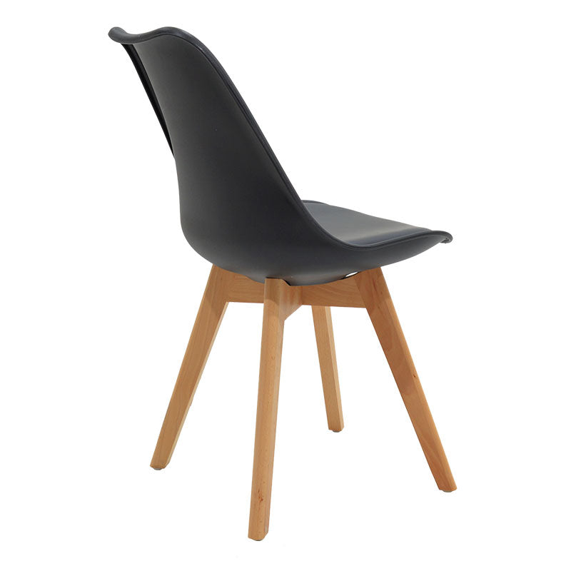 Τραπεζαρία με Καρέκλες Gaston μαύρο και Τραπέζι Prestone oak 70x70x75εκ Σετ 3τεμ