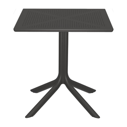 Τραπεζαρία Groovy Zoi pakoworld σετ 3τεμ ανθρακί PP 60x60x76εκ