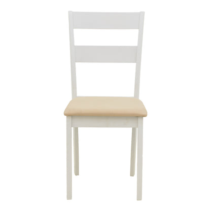 Τραπεζαρία Dallan Lars pakoworld 5τεμ λευκό rubberwood Φ100(+38)x100x75εκ
