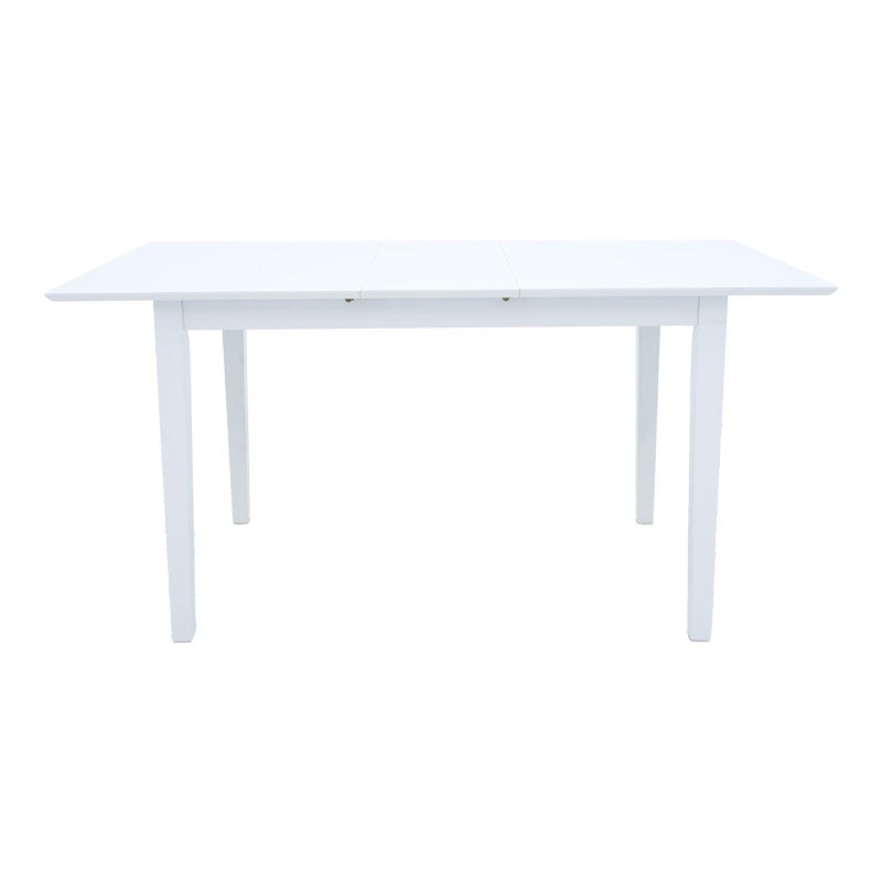 Τραπεζαρία Dallan Mabor pakoworld 7τεμ λευκό rubberwood 120-150x80x73,8εκ