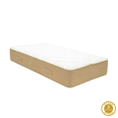Κρεβάτι με στρώμα Athos Sleepy pakoworld sonoma ανθρακί 90x190εκ
