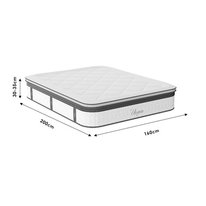 Κρεβάτι με στρώμα Olympus Utopia pakoworld λευκό 160x200εκ