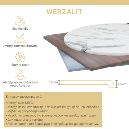 Επιφάνεια τραπεζιού Inspire pakoworld Werzalit γκρι cement 120x80εκ πάχους 35mm