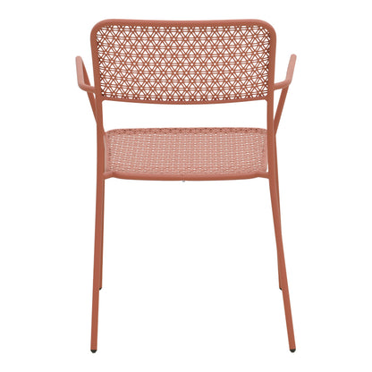Πολυθρόνα Federal pakoworld στοιβαζόμενη terracotta μέταλλο 57x58x81.5εκ