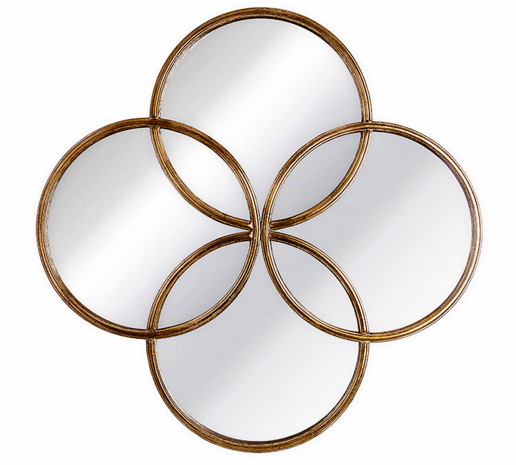 Μεταλλικός Καθρεπτης με 4 κυκλους αντ.χρυσό, 91cm