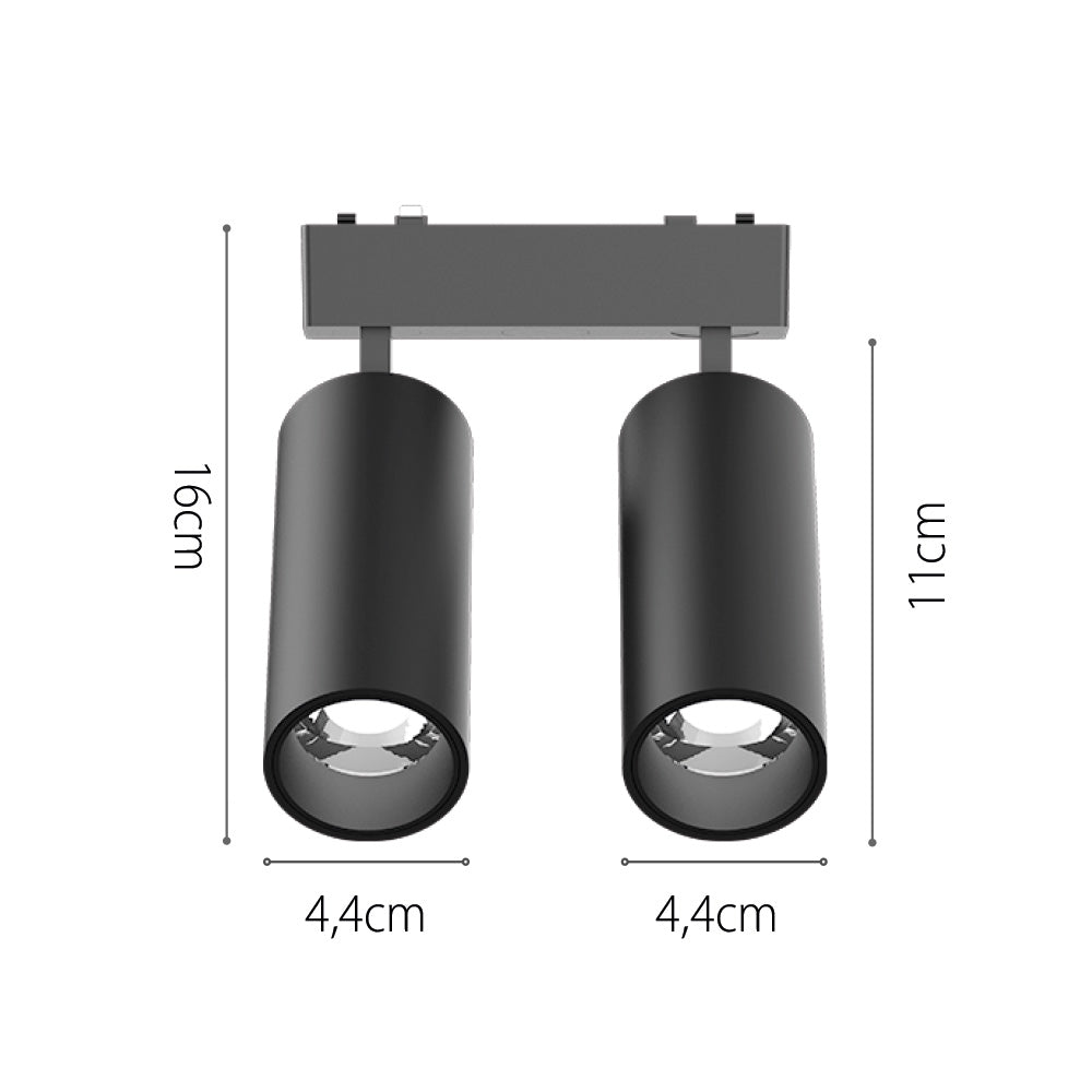 InLight Φωτιστικό LED 2x9W 3000K για Ultra-Thin μαγνητική ράγα σε λευκή απόχρωση D:16cmX4,4cm (T03801-WH)