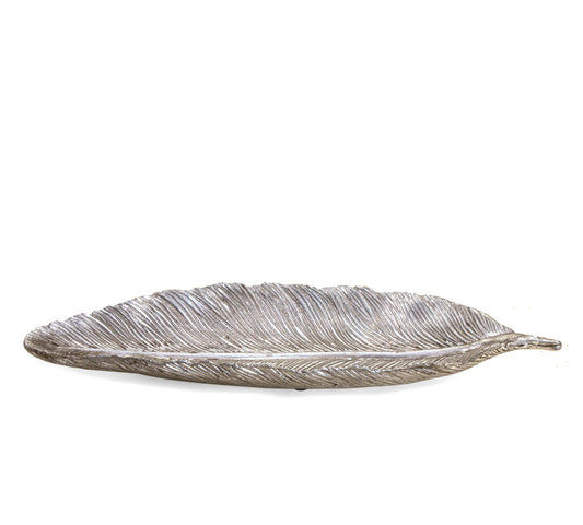 Διακοσμητικό Φύλλο Polyresin, ασημί, 49.5cm