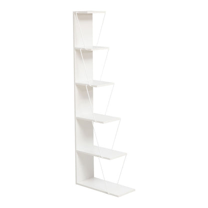 Βιβλιοθήκη mini Tars pakoworld λευκό 100x22x150εκ