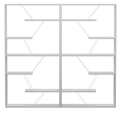 Βιβλιοθήκη Tars pakoworld γκρι-λευκό 168x24x157εκ