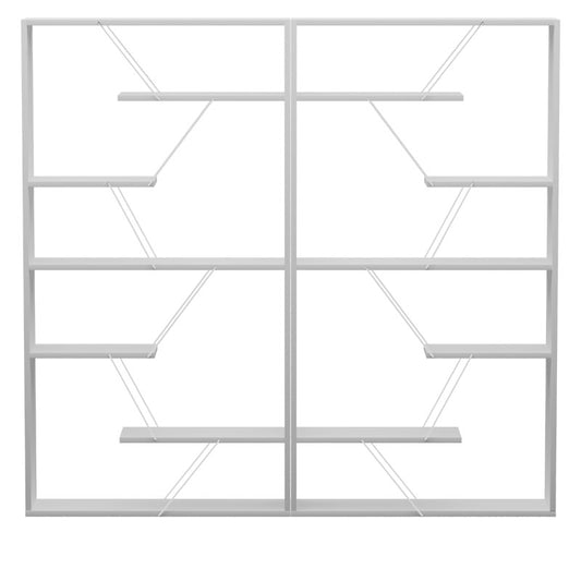 Βιβλιοθήκη Tars pakoworld γκρι-λευκό 168x24x157εκ