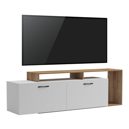 Έπιπλο τηλεόρασης Tobler pakoworld σε oak- λευκή απόχρωση 170x40x53εκ