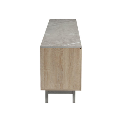 Έπιπλο τηλεόρασης Kasandra pakoworld μπεζ μαρμάρου-sonoma 180x35x48.5εκ