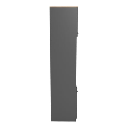 Ντουλάπα κουζίνας Rowan pakoworld σε ανθρακί-oak απόχρωση 60x42x182εκ