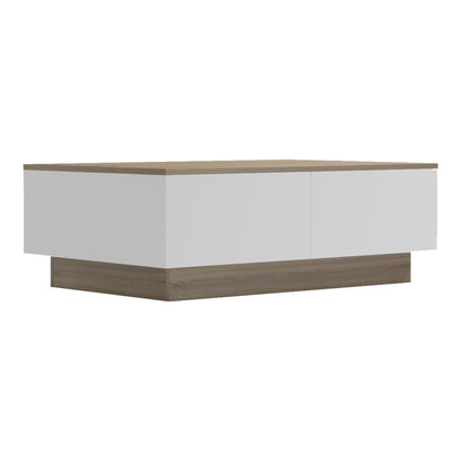 Τραπέζι σαλονιού Winey pakoworld σε sonoma-λευκή απόχρωση 90x60x31.5εκ