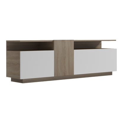 Έπιπλο τηλεόρασης Vendora pakoworld σε sonoma-λευκή απόχρωση 150x29.5x46.3εκ