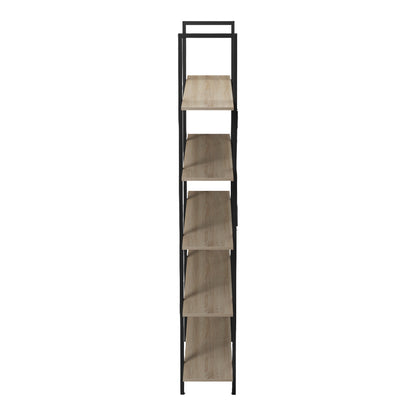 Βιβλιοθήκη-Ραφιέρα Loftie pakoworld sonoma-μαύρο μέταλλο 126x28x165εκ