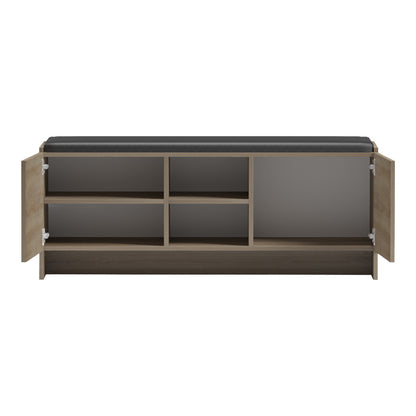Παπουτσοθήκη-σκαμπό Zulla pakoworld sonoma-μαύρο 110x37x43εκ