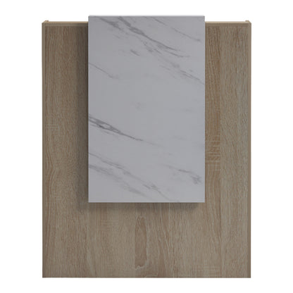 Γραφείο reception Zowel pakoworld με led sonoma-λευκή όψη μαρμάρου 90x40x110εκ