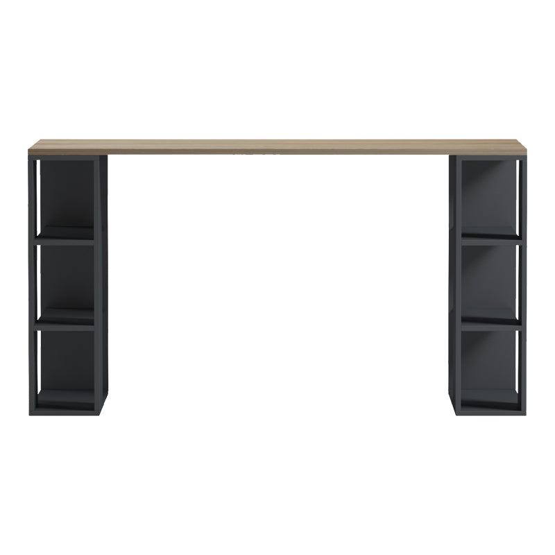 Γραφείο με ραφιέρα Colmar pakoworld ανθρακί- sonoma 140x60x75εκ