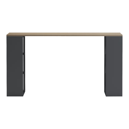Γραφείο με ραφιέρα Colmar pakoworld ανθρακί- sonoma 140x60x75εκ