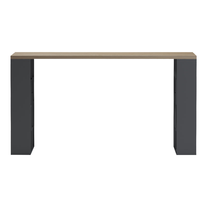 Γραφείο με ραφιέρα Labirent  pakoworld ανθρακί-sonoma 140x60x75εκ