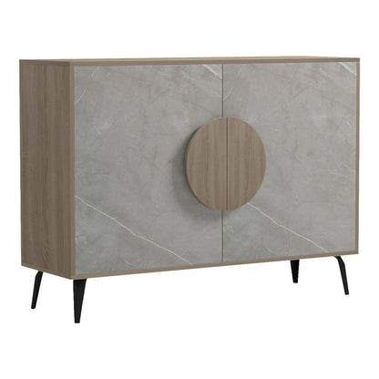 Μπουφές Gora pakoworld sonoma-μπεζ οψη μαρμαρου 110x35.5x82εκ