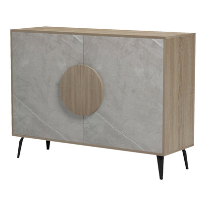 Μπουφές Gora pakoworld sonoma-μπεζ οψη μαρμαρου 110x35.5x82εκ
