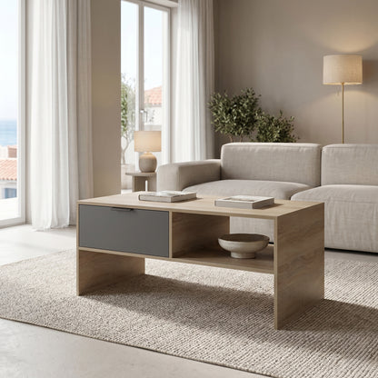 Τραπέζι σαλονιού Felina pakoworld sonoma-ανθρακί 100x50x45εκ