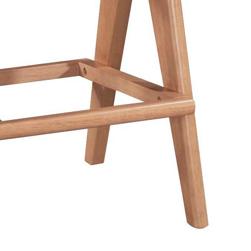 Σκαμπό bar Winslow pakoworld ξύλο rubberwood ανοικτό καρυδί-pvc rattan φυσικό-ύφασμα γκρι 44.5x46x98