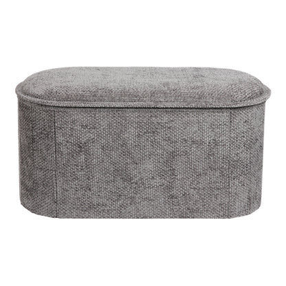 Σκαμπό-μπαούλο Trebia pakoworld γκρι ύφασμα 76x38x38εκ