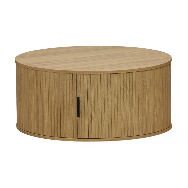 Τραπέζι σαλονιού Scandi pakoworld MDF σε φυσική απόχρωση Φ80x35.5εκ