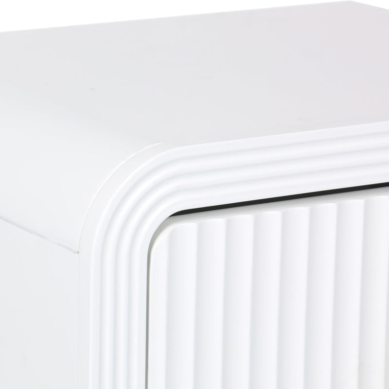 Κομοδίνο Zeplen pakoworld MDF σε λευκή απόχρωση 40x30x53εκ