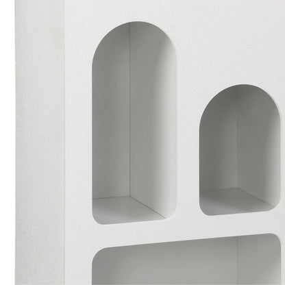Βιβλιοθήκη Emersi pakoworld mdf σε λευκή απόχρωση 48x35x180εκ