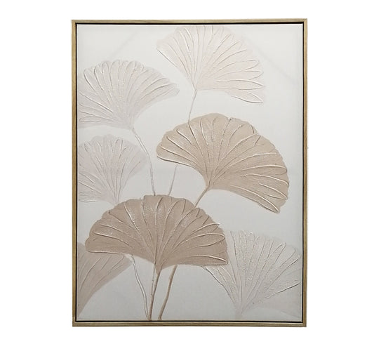 Ελαιοτυπία σε καμβά με φύλλα πάπυρου,60x80cm