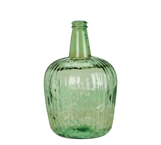 Vintage βάζο απο ανακυκλωμένο γυαλί λαδί χρώμα 37cm